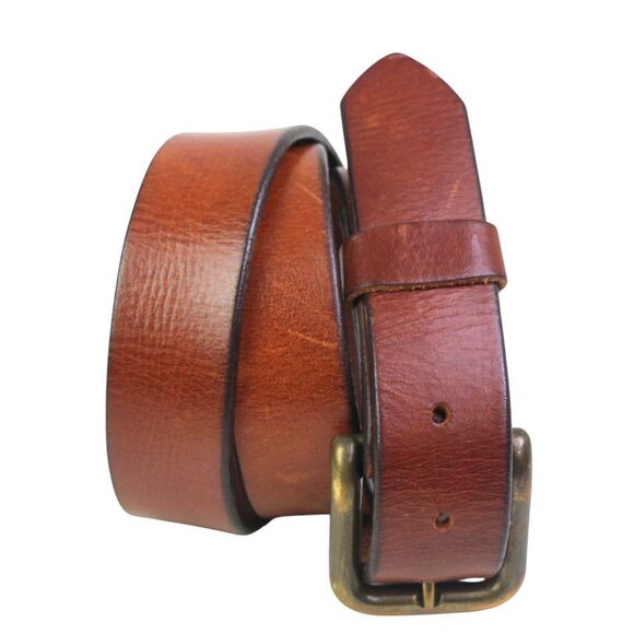 CLASSIC BROWN GENUINE LEATHER 1 1/8"Wd CASUAL DRESS WOMEN'S BELT Sz M/32 (I57 - Picture 1 of 13